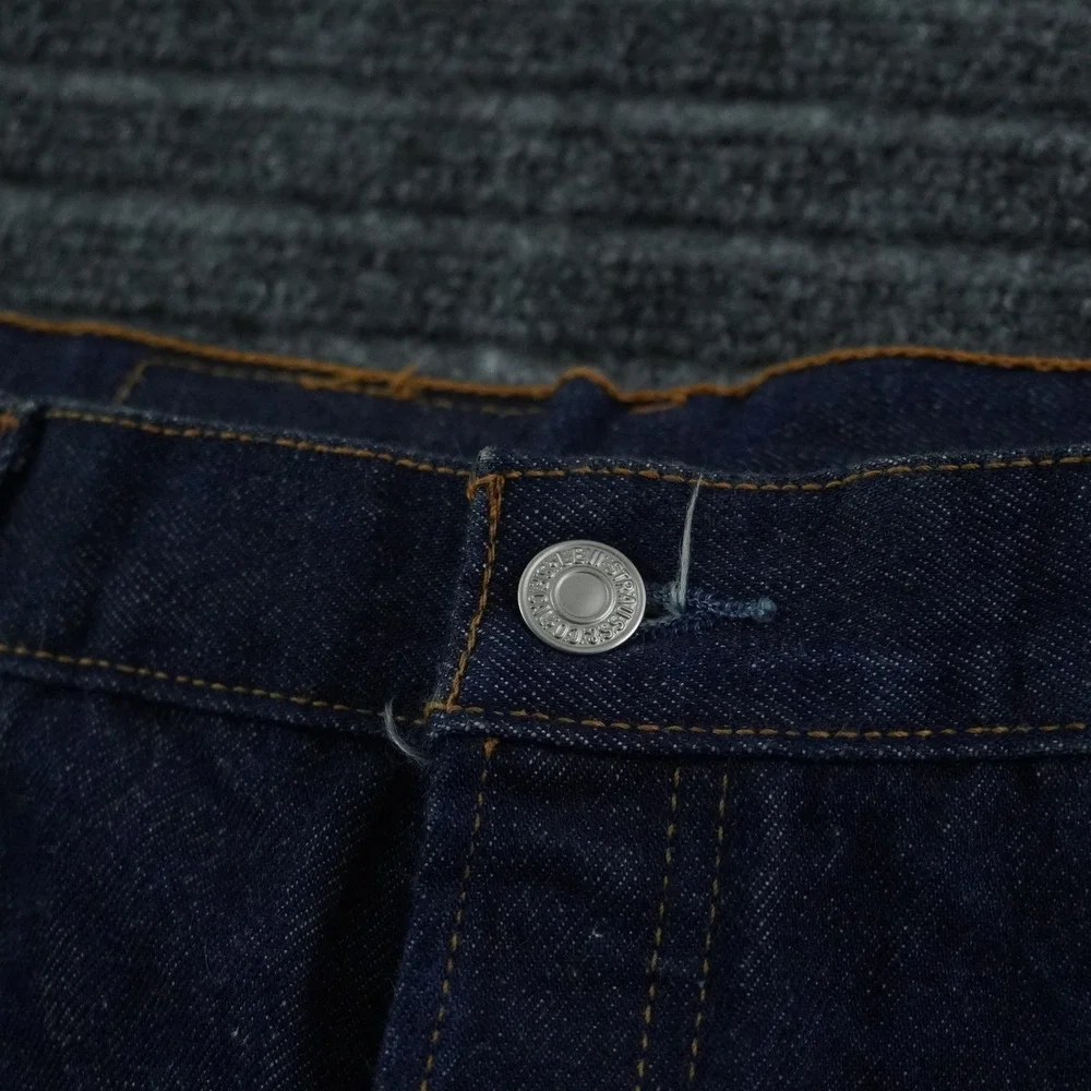 Vintage Levi's 501xx Jeans 40x30 Never Washed Dark Indigo Blue Button Fly Denim